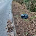 The bag of rubbish which had been dumped on Huddersfield Road in Stalybridge. Photo: Tameside Council