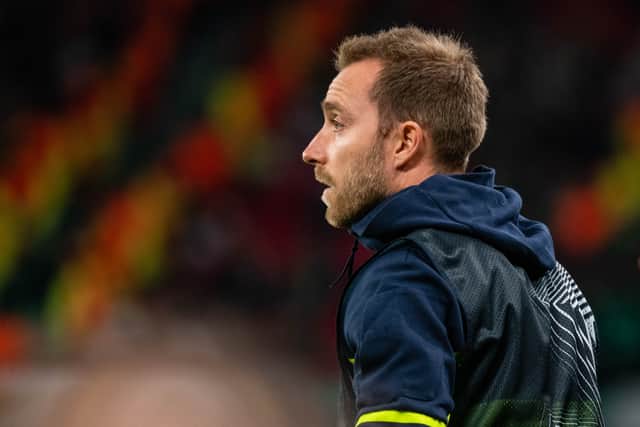 Christian Eriksen remains a doubt for the game against Tottenham. Credit: Getty.