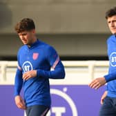 Harry Maguire and John Stones trained on Thursday. Credit: Getty.