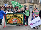 The RMT union has announced three days of strike action set to take place at the start of November - much like this picket line in Manchester a few months earlier.