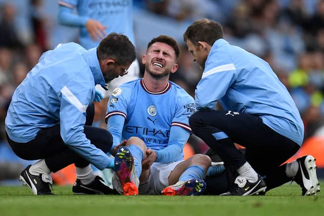 Laporte required on-field treatment during the win over Brighton. Credit: Getty. 