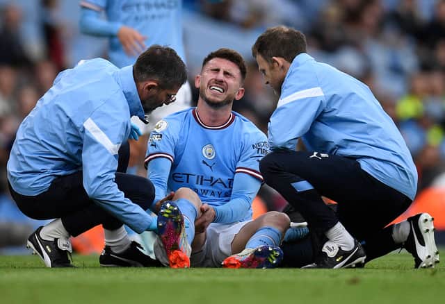 Laporte required on-field treatment during the win over Brighton. Credit: Getty. 