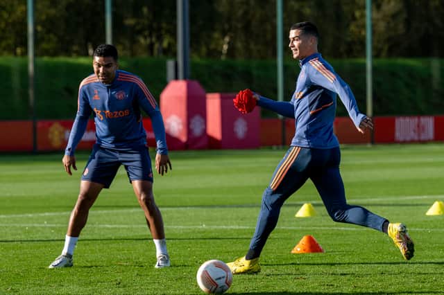 <p>Cristiano Ronaldo was part of Manchester United’s training squad on Tuesday. Credit: Getty.</p>