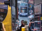 Buses on Oxford Road in Manchester. Photo: Transport for Greater Manchester