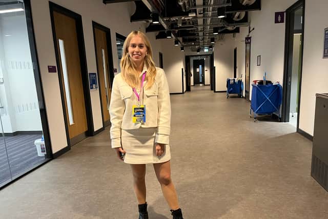 Masters student Valeriia Sobko at the first Ukrainian Students’ Conference in Manchester. Credit: Sofia Fedeczko/Manchester World