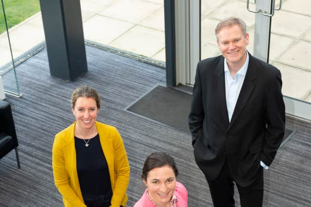 Eve Holt, chair of GM Moving, Dame Sarah Storey and Richard Nickson, programme director for active travel at TfGM