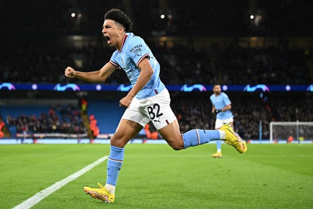 Rico Lewis equalised for City in the second half. Credit: Getty.