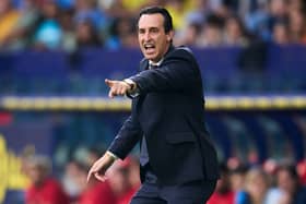 Unai Emery will be charge for Aston Villa’s clash with Manchester United. Credit: Getty.