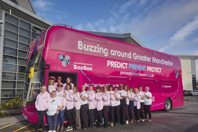 The BooBee bus will be travelling around Manchester to promote breast cancer screenings