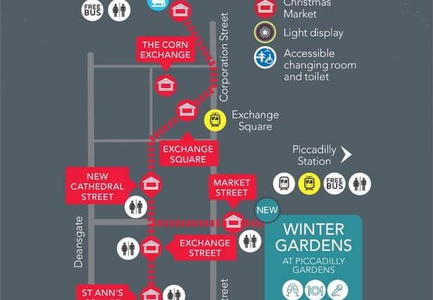 Manchester Christmas Markets map for 2022 Credit: Manchester city council