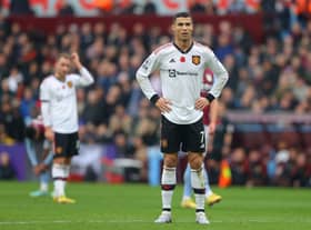 Cristiano Ronaldo was captain for Manchester United’s visit to Aston Villa. Credit: Getty.