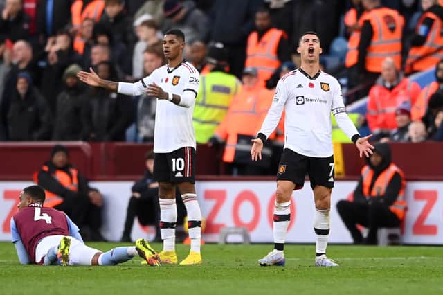 Ronaldo and Rashford couldn’t hold in their despair as they were left frustrated by a resillient Villa defence. The pair were shut out all afternoon.