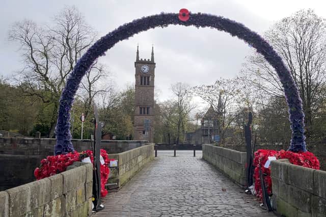 The remembrance arch in Stoneclough 