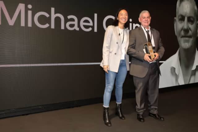 Michael was presented with an Uber Hero Award. Image: Uber UK.