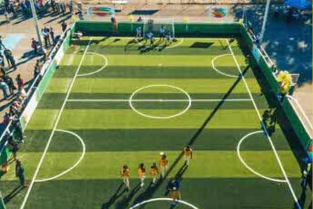 Football courts would be built at car park levels Credit: Moorsgarth