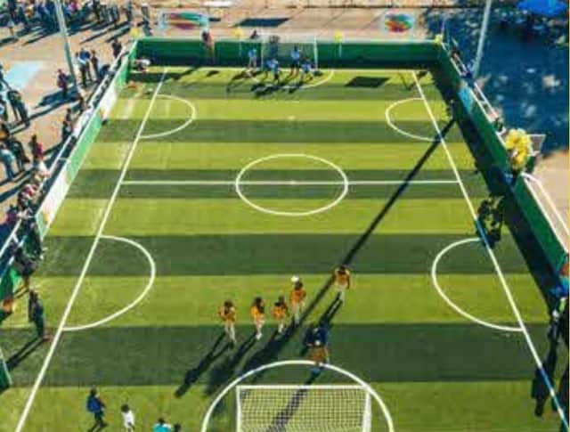 Football courts would be built at car park levels Credit: Moorsgarth