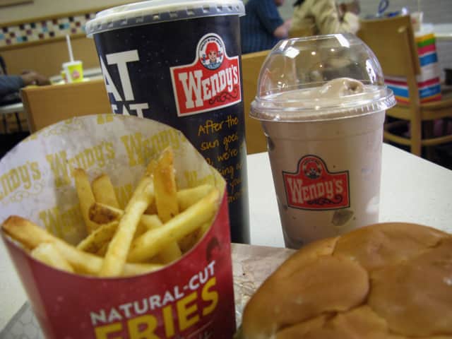 Food is served at a Wendy’s restaurant in Chicago.