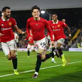 Alejandro Garnacho scores for Manchester United.  