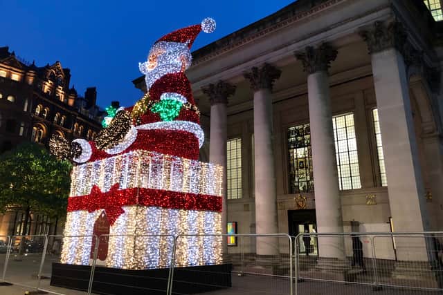 It’s not Christmas in Manchester until the giant Santa arrives. Credit: Manchester City Council