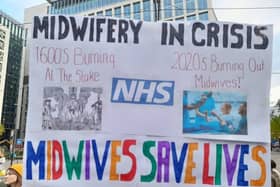 One of the banners at the 2021 March with Midwives in Manchester