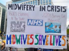One of the banners at the 2021 March with Midwives in Manchester