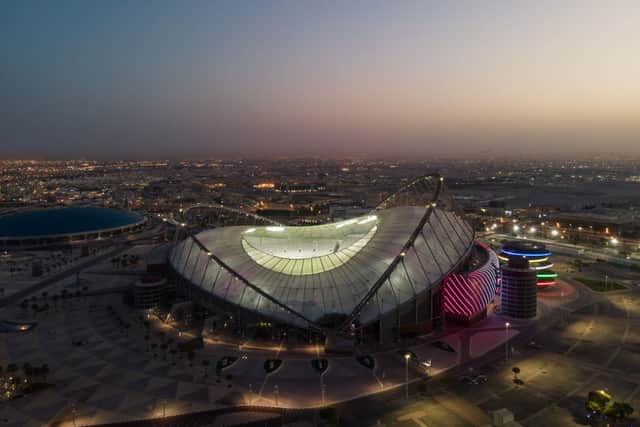An aerial view of Khalifa Stadium in Doha, Qatar. Khalifa Stadium is a host venue of the FIFA World Cup Qatar 2022. Credit: Getty Images