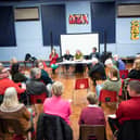 The discussion following the screening of the short film about the cost of living crisis in Glossop. Photo: Steven Speed