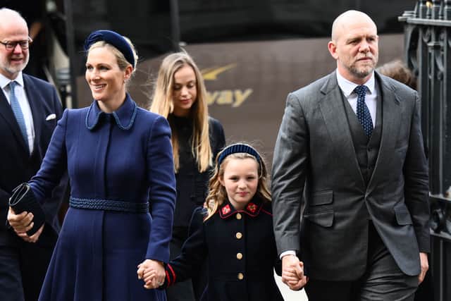 Mike and Zara Tindall have three children together, including Mia (pictured centre ) aged 8