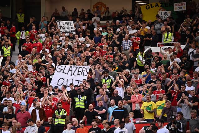 United fans protesting the Glazer ownership in September 2022