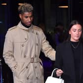 Marcus Rashford and Lucia Loi attend the "Rooney" World Premiere at Home on February 09, 2022 in Manchester, England. (Photo by Anthony Devlin/Getty Images)