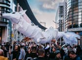 The arctic fox which will be part of the Manchester Christmas Parade. Credit: The Manc Photographer