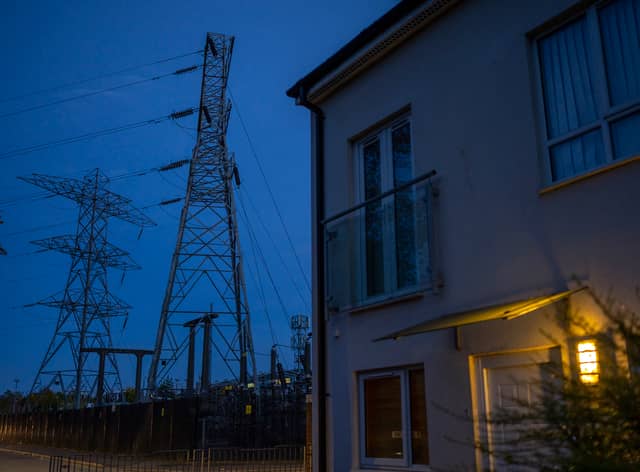 Insulators on an electricity sub station are seen near homes on October 19, 2022 in Manchester, England. The British utility company, National Grid,  have said that UK households may face power cuts this winter for up to three hours at a time, if gas supplies run low. The UK relies heavily on gas to produce electricity, and gas supplies to Europe have been severely disrupted by the fallout from Russia's invasion of Ukraine. (Photo by Christopher Furlong/Getty Images)