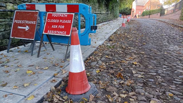 The new paving on Dodge Hill which has led to a petition. Photo: Mike Cummins