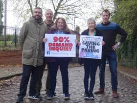 Dodge Hill protesters Patrick Comerford; Steve Madeley; Julie Madeley; Sarah Davenport; Mike Cummins. Photo credit: Mike Cummins