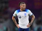  Kalvin Phillips of England  during the FIFA World Cup Qatar 2022 Group B match between Wales and England at Ahmad Bin Ali Stadium on November 29, 2022 in Doha, Qatar. (Photo by Justin Setterfield/Getty Images)