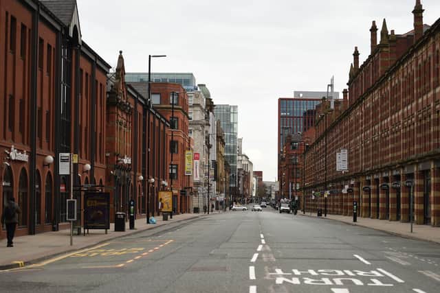 Deansgate in 2020. Photo: AFP via Getty Images