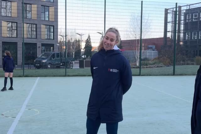 Former Lioness and England star Karen Bardsley is urging schools to encourage more girls into football. Credit: Manchester World