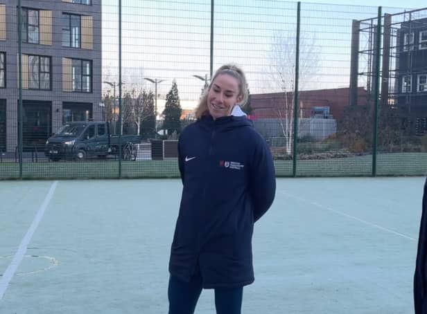 <p>Former Lioness and England star Karen Bardsley is urging schools to encourage more girls into football. Credit: Manchester World</p>