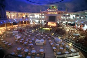 The food court on the Trafford Centre's opening day in 1998 