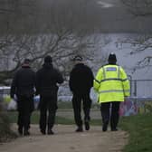 Police at the scene in Babbs Mill Park, Kingshurst. 