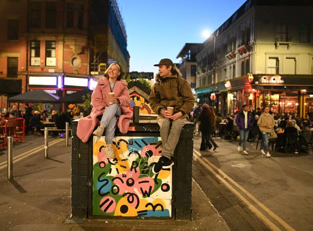 Stevenson Square, which has been pedestrianised since 2020, will be partially reopening for buses at the end of the month. Credit: OLI SCARFF/AFP via Getty Images