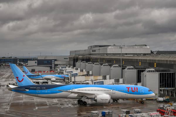 TUI flights from Manchester Airport were affected by the freezing temperatures. Photo: AFP via Getty Images