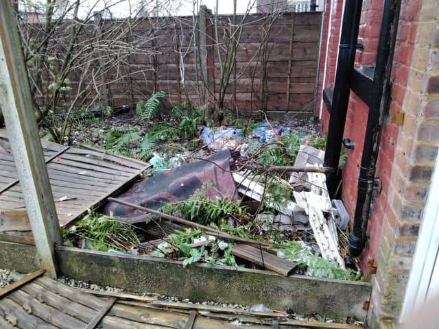 The outdoor areas of the house on Plodder Lane 