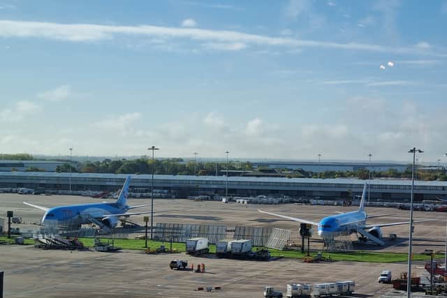 TUI planes at Manchester Airport