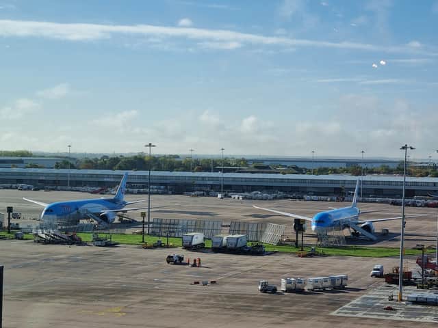 TUI planes at Manchester Airport