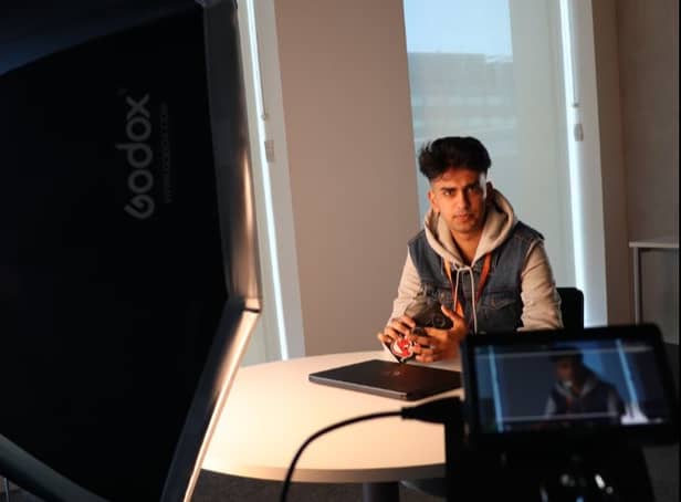 <p>Zain Ullah, from Crumpsall, who is making a documentary about the Iraq War and its impact</p>