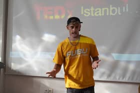 Hamza Dar - who is known as Humz - giving a workshop in Istanbul