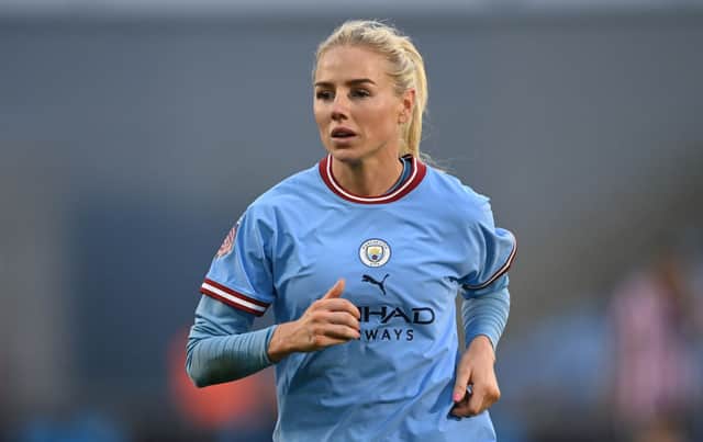Alex Greenwood has renewed her contract at Man City. Photo by Gareth Copley/Getty Images