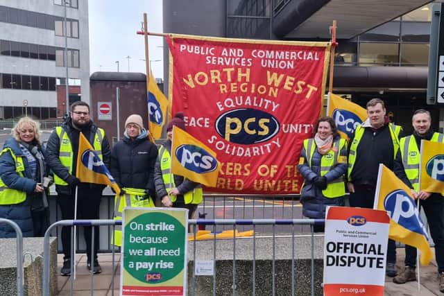 Border Force staff on strike at Manchester Airport