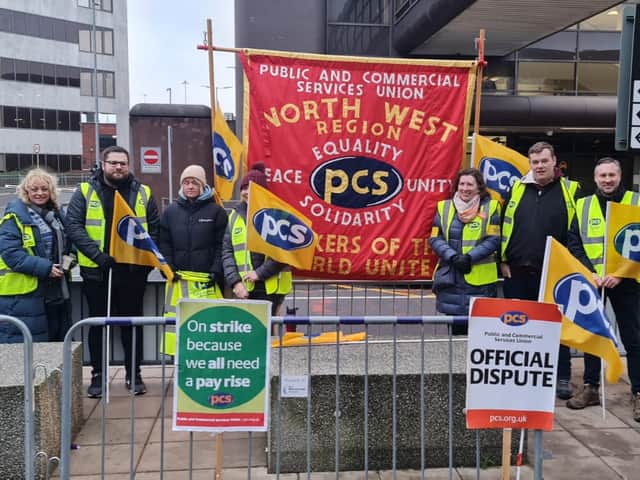Border Force staff on strike at Manchester Airport